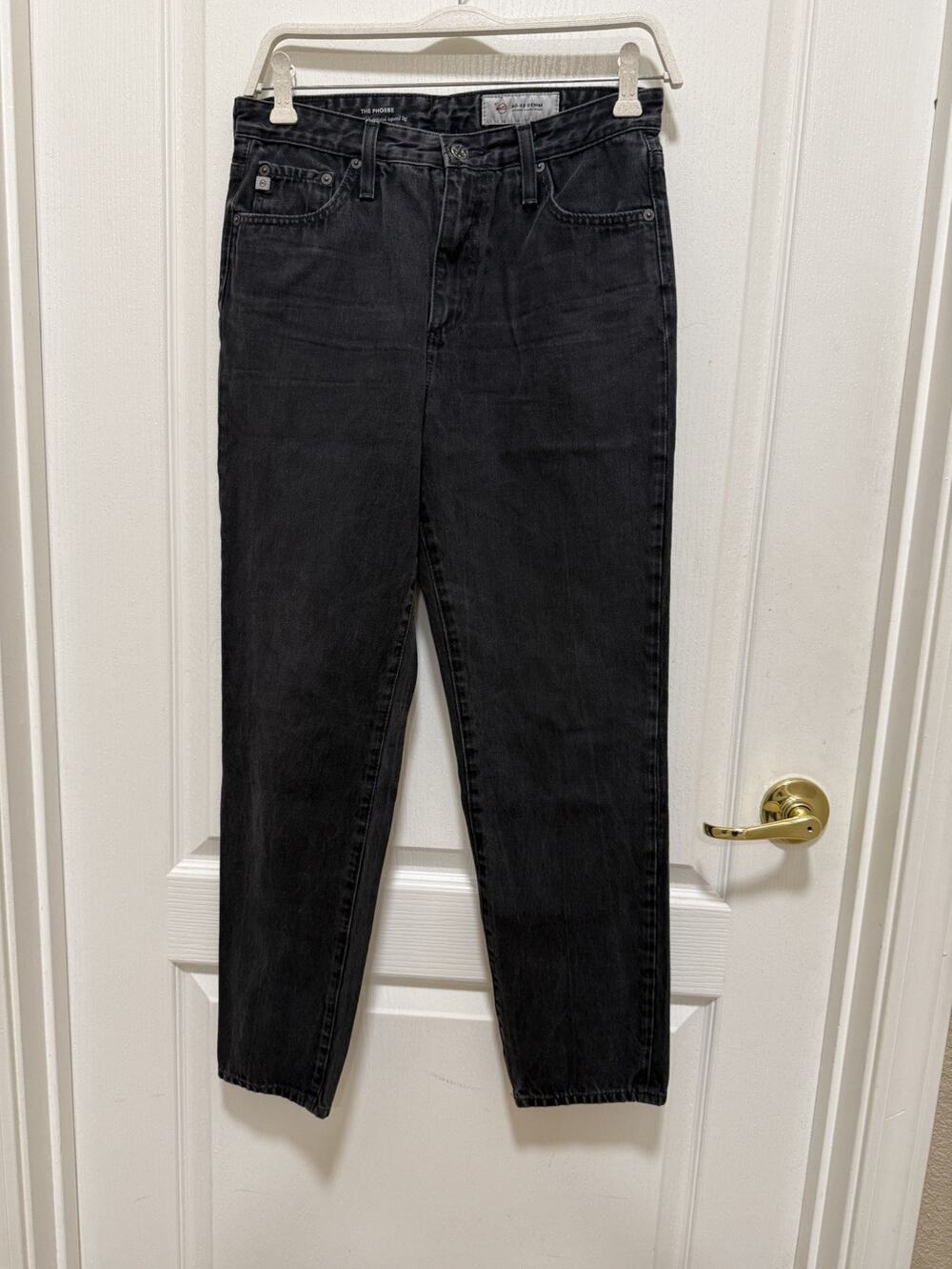 AG Adriano Goldschmied Phoebe Vtg High Waist Tapered Leg Jeans Black Women’s 28R